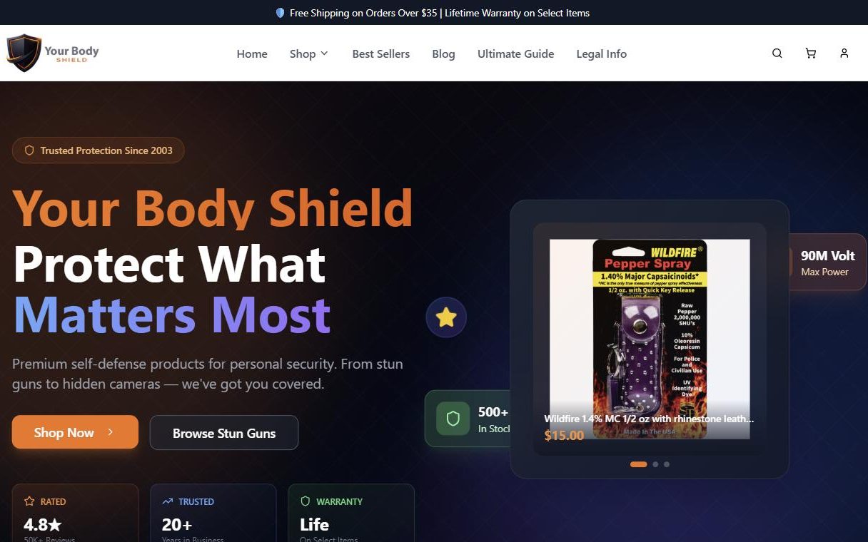 Your Body Shield website